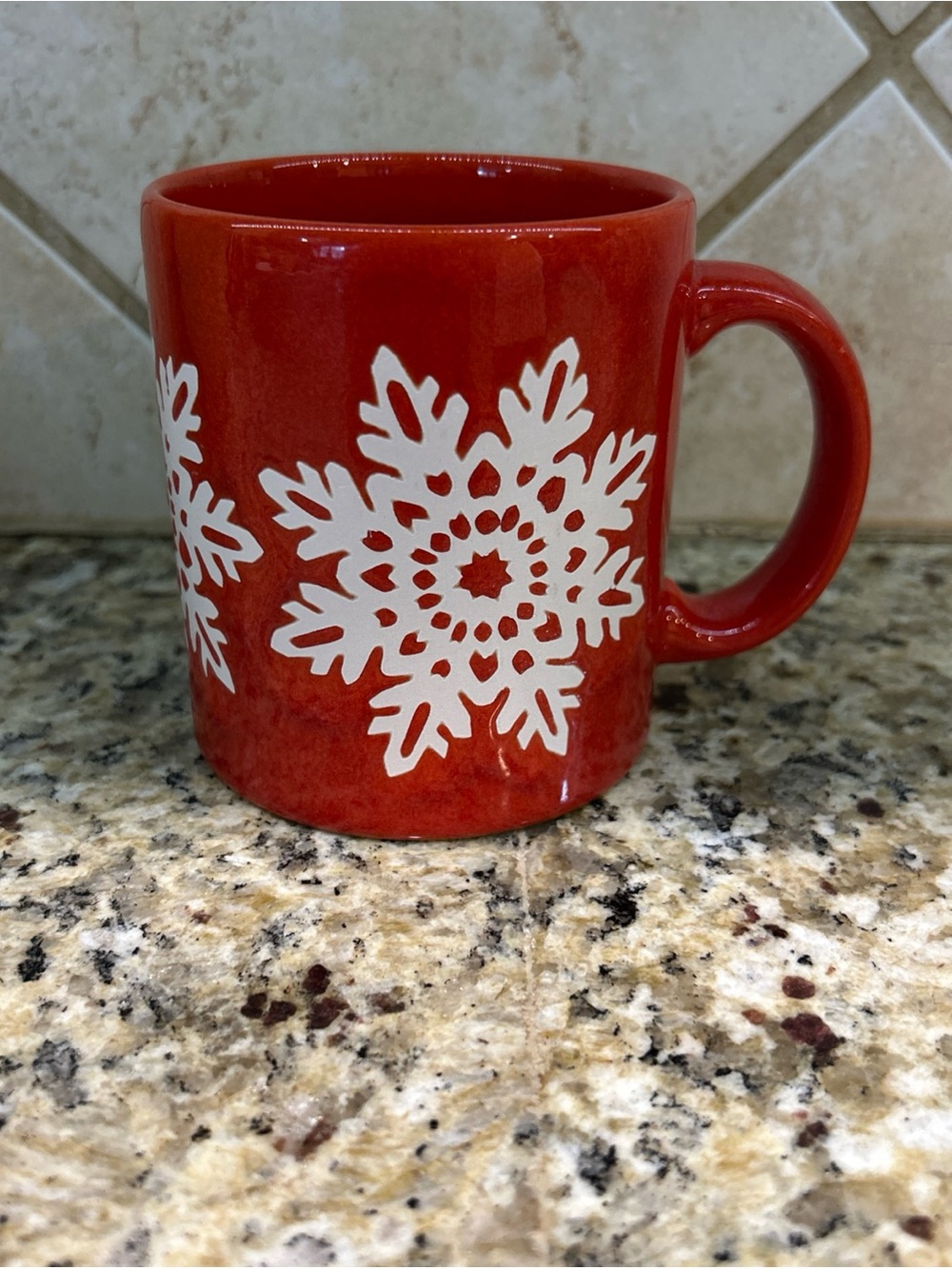 Vintage Waechtersbach Snowflake Mug Red Ceramic W. Germany